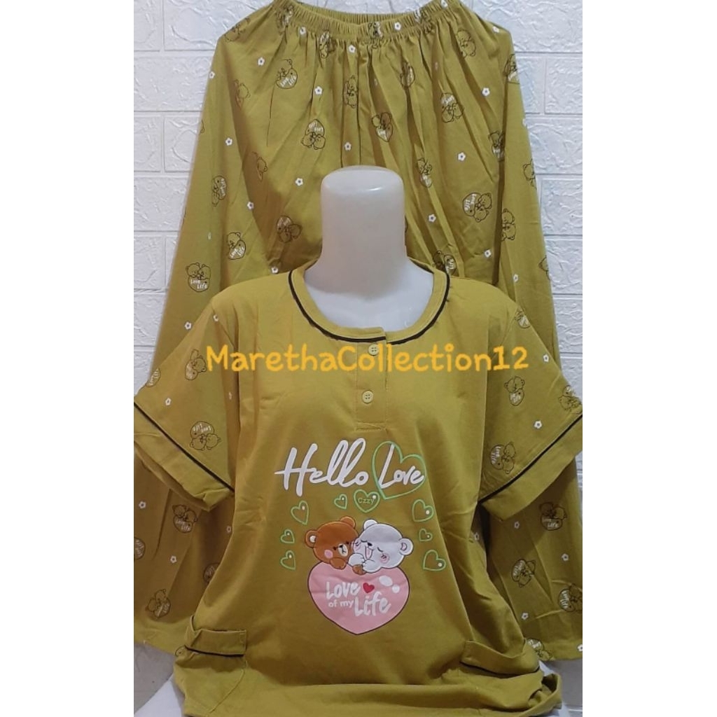 Babydoll tessa CP standart LD -+ 100 / piyama setelan baju tidur babydoll celana panjang kaos lengan