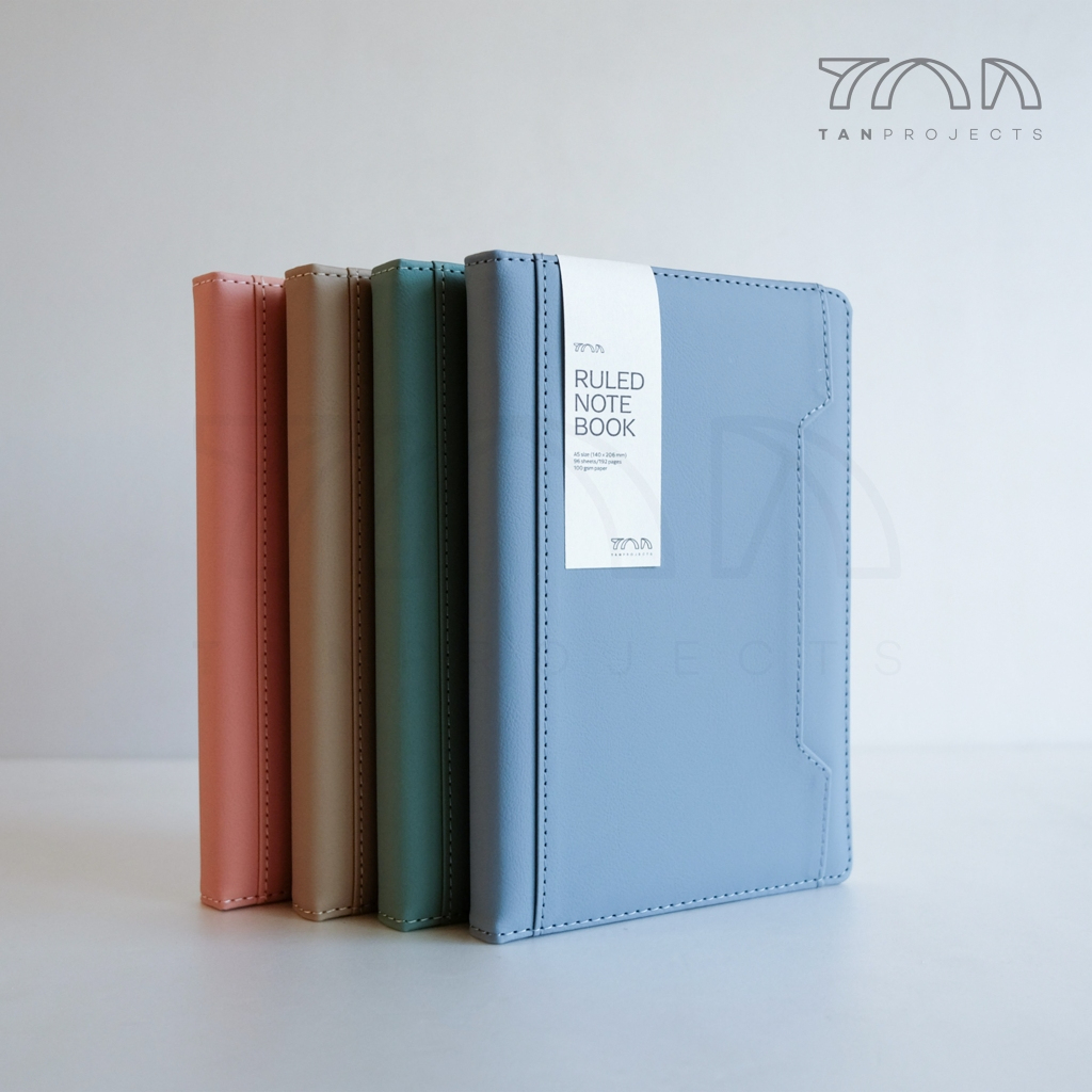 

RULED NOTEBOOK A5 Natural Textured PU Leather with Front Pocket uk 14.5 x 21cm