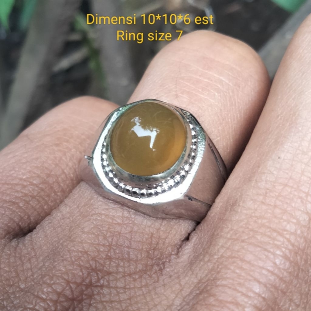 Cincin Batu akik kuning Garut cikolak