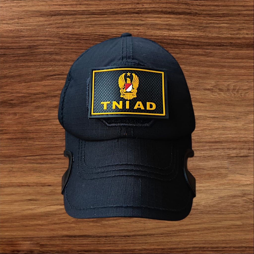 Topi Coak Tactical TNI AD Hitam Topi Tactical TNI Topi Tactical Rubber Patch TNI AD