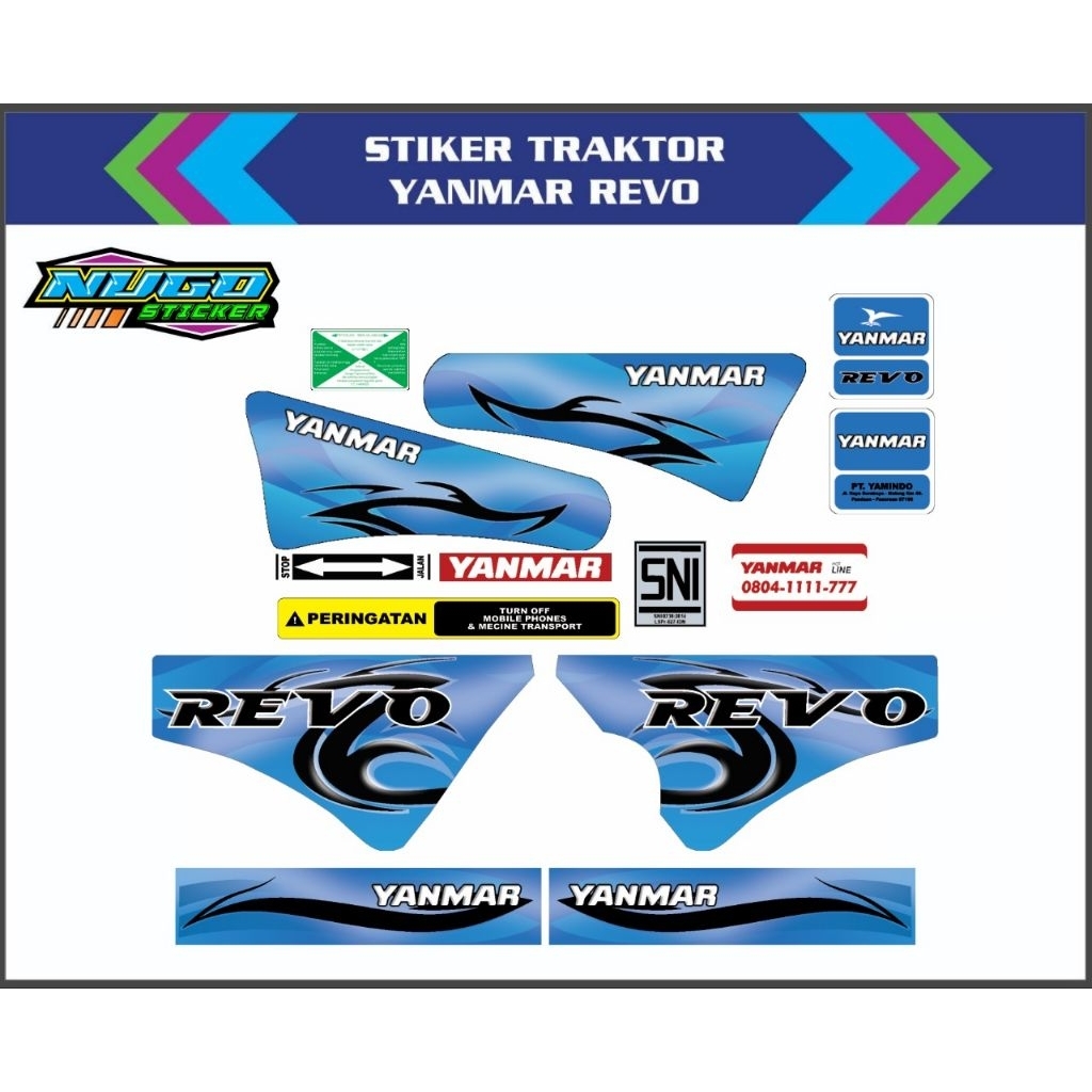 stiker mesin traktor Yanmar Revo
