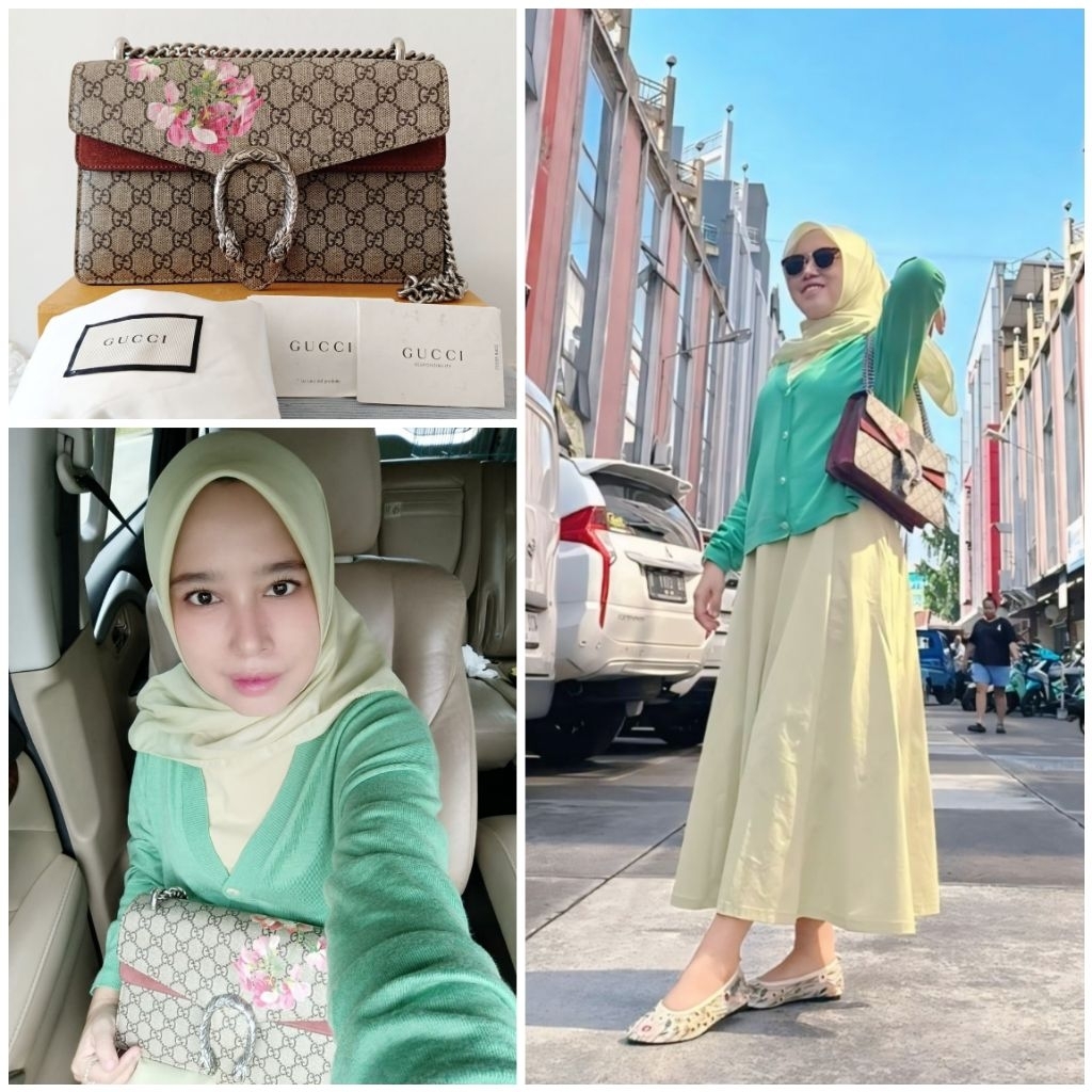 PRELOVED GUCCI DYONYSUS SMALL GG SUPREME BLOOMS SHOULDER BAG