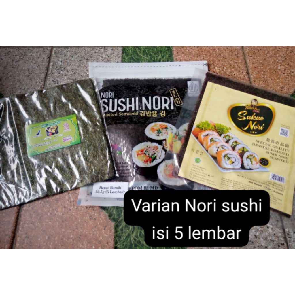 

PROMO Nori sushi isi 5 Lembar Halal Java Sakao seaweed rumput laut kulit sushi bungkus kimbab bento murah sale