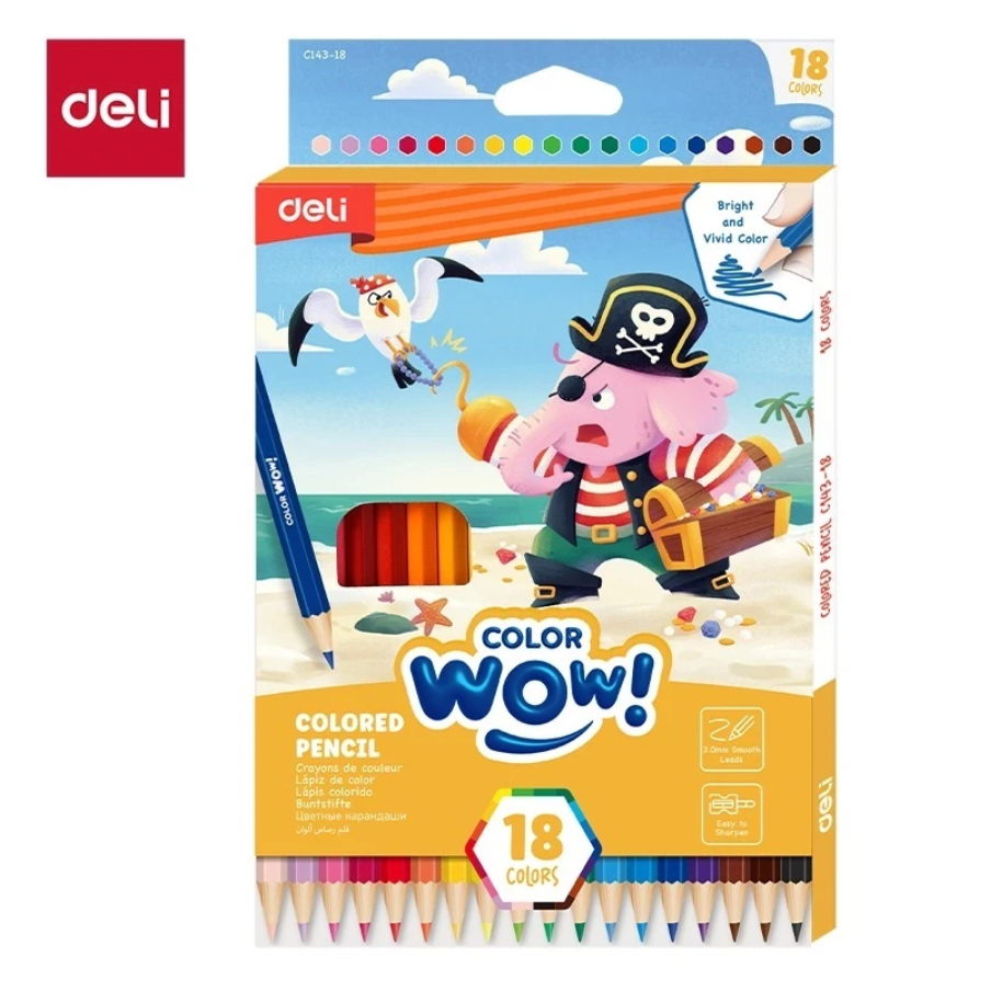 

DELI - Color Pencils Pensil Kayu Warna EC143 - (12 Warna / 18 Warna)