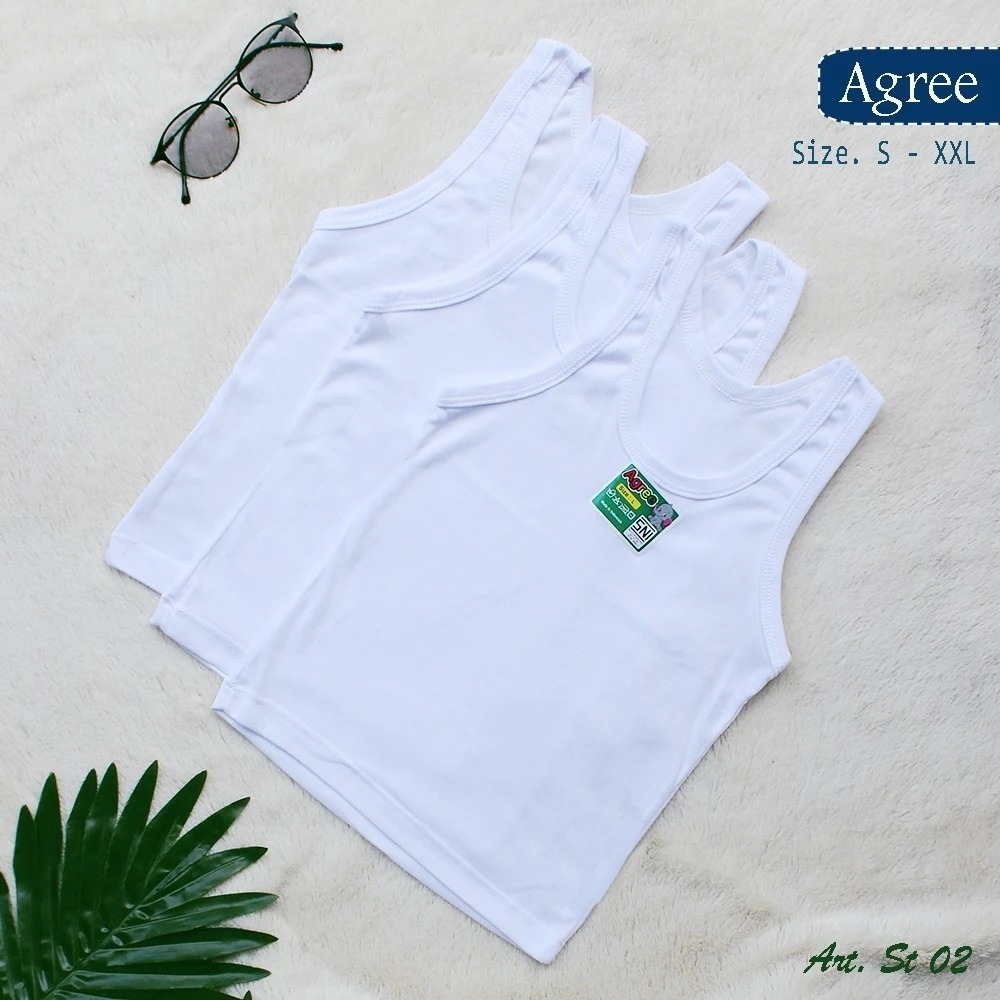 ( 6pc ) Singlet Agree | Singlet Anak Agree ST 02 | Kaos Dalam Agree | Kaos Kutang | Kaos Singlet | A
