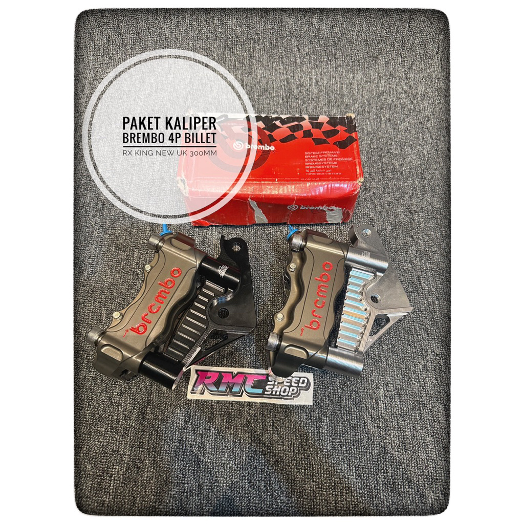 Paket Kaliper Brembo 4piston billet Rx King new ukuran 300mm / Paket kaliper Rx king new ukuran 300m