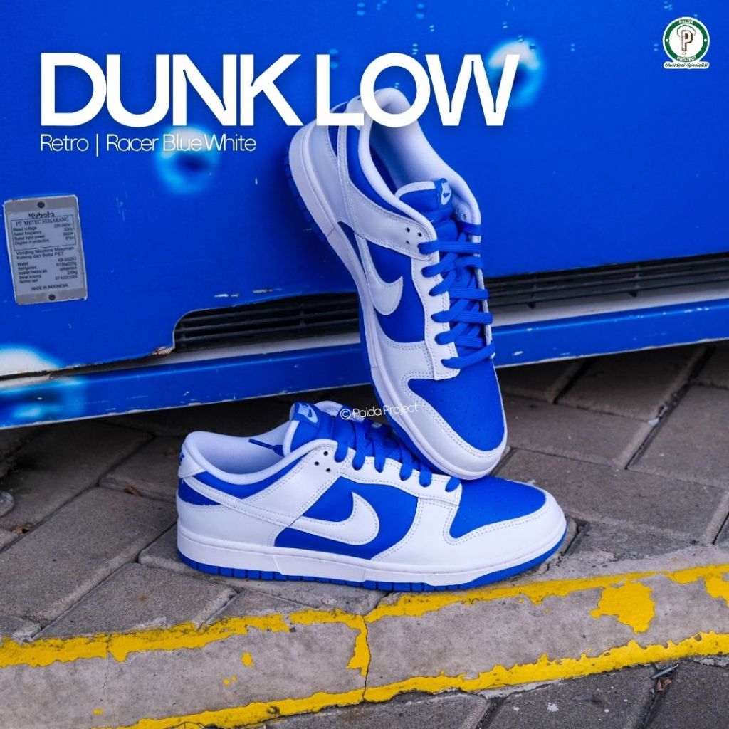 Sneakers Shoes Nike Dunk Low Retro Racer Blue White (DD1391 401) - 100% Original
