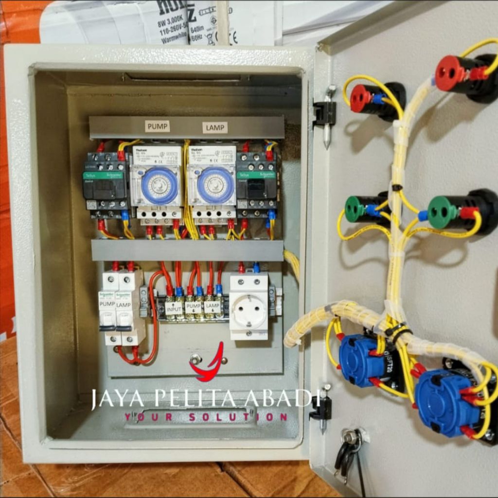 Panel timer pompa dan lampu kolam renang auto/manual 10A