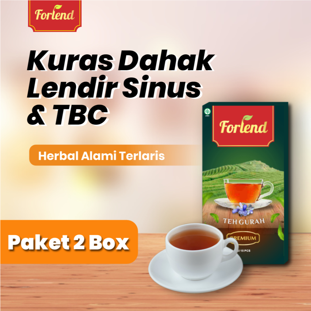 

FORLEND - Paket 2 Box Teh Gurah untuk Atasi Flu Batuk Kuras Dahak & Lendir - BPOM & Halal
