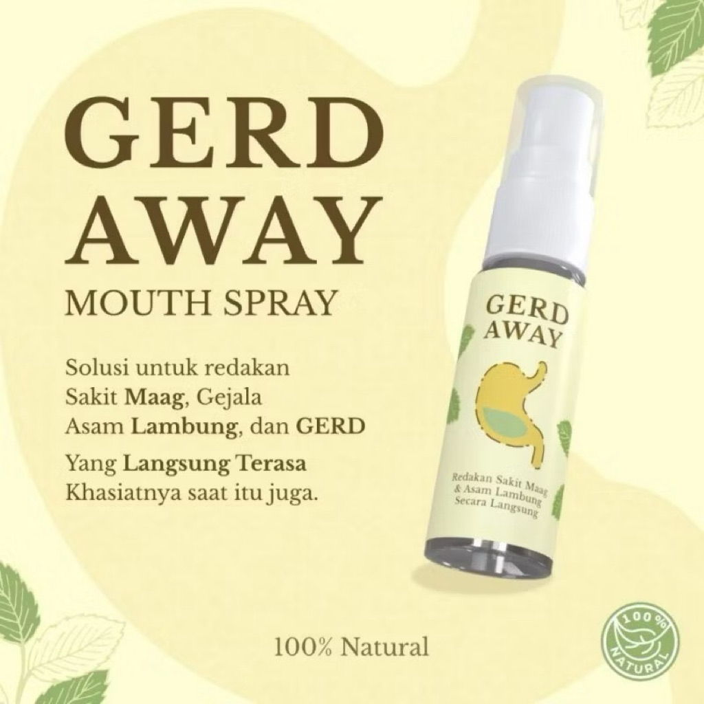 GERD AWAY Mouth Spray - Obat Herbal Atasi Maagh Lambung Original BPOM