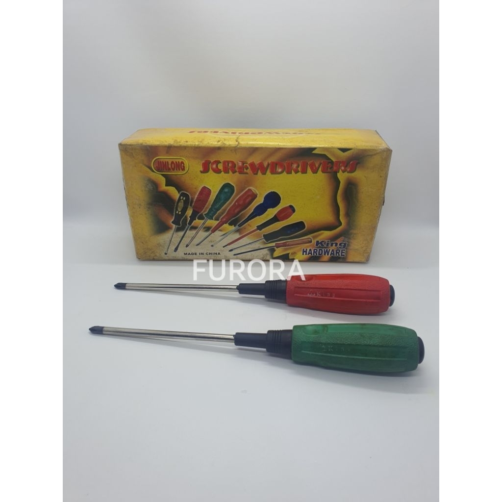 obeng ketok karet warna warni 6 inch brand King stok lama