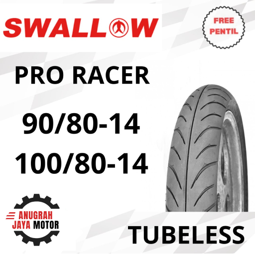 SWALLOW Pro Racer 90/80 100/80 Ring 14 Tubeless Soft Compound Ban Motor Ring 14 Ban Motor Matic Ban 