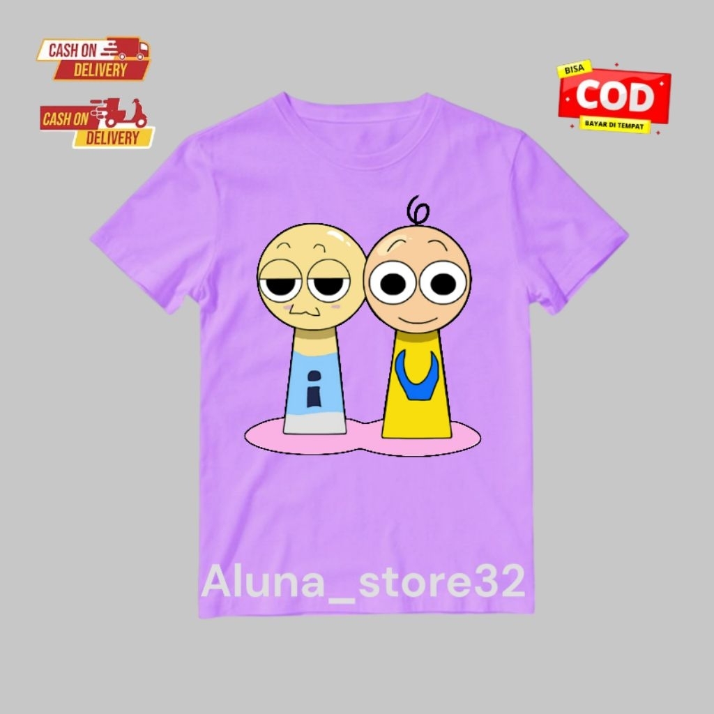 ( BISA COD ) KAOS ANAK SPRUNKI X UPIN IPIN LAKI LAKI/PEREMPUAN