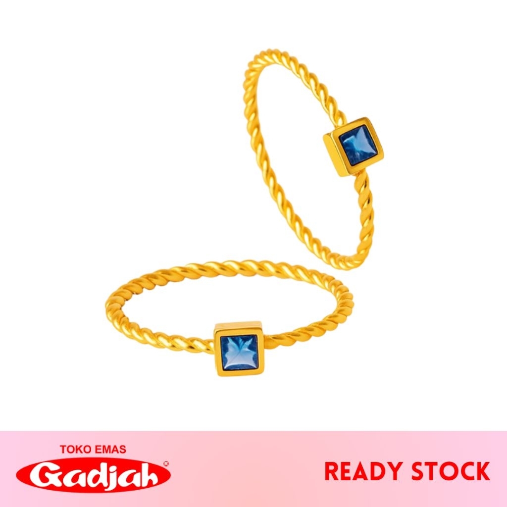 Cincin Emas Mata Kotak 1 Ring Kawatan Plintir -Toko Emas Gadjah