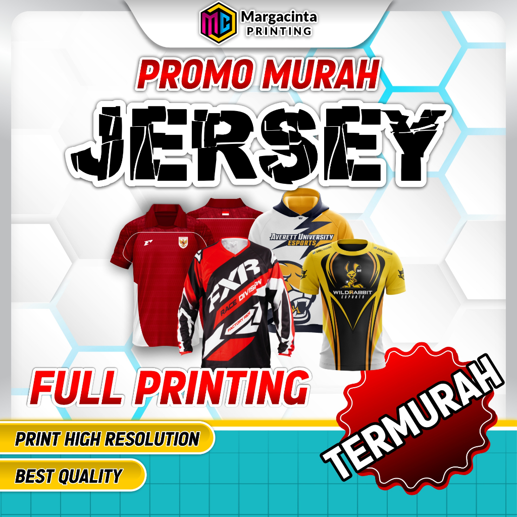 Jersey Full Print Custom | Jersey Futsal | Jersey Sepak Bola | Jersey Sepeda Dll