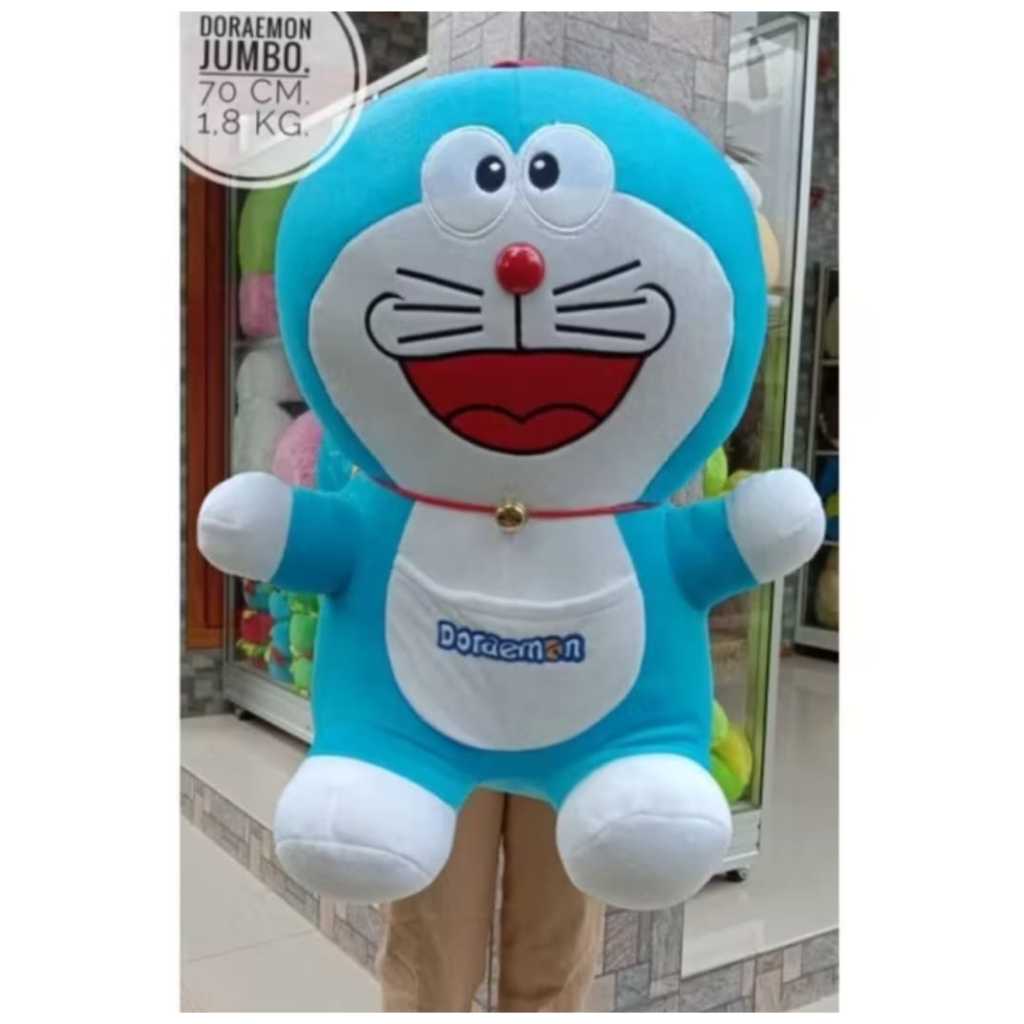 Boneka doraemon jumbo 65cm xxl bahan yelvo impor