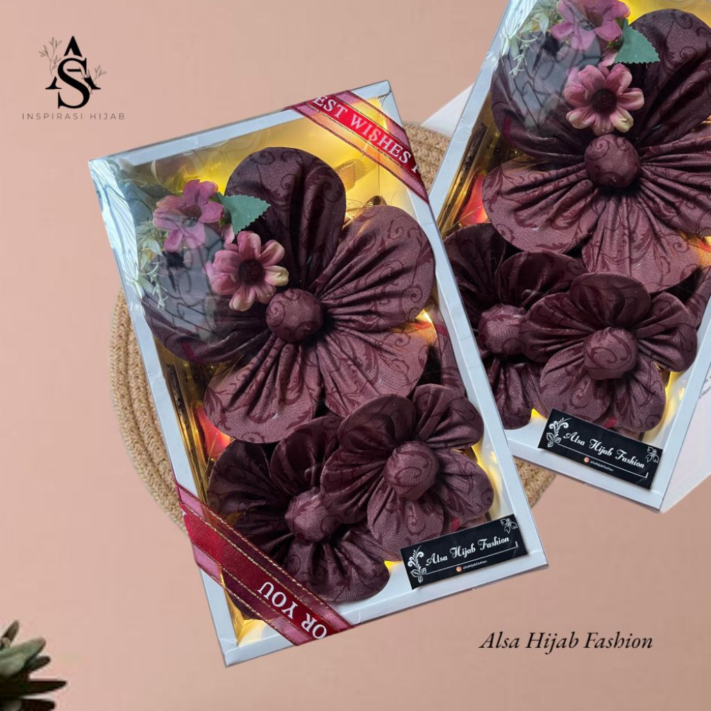 HAMPERS GIFT BOX PREMIUM HIJAB VOAL OSKARA MOTIF / HAMPERS HIJAB AZARA