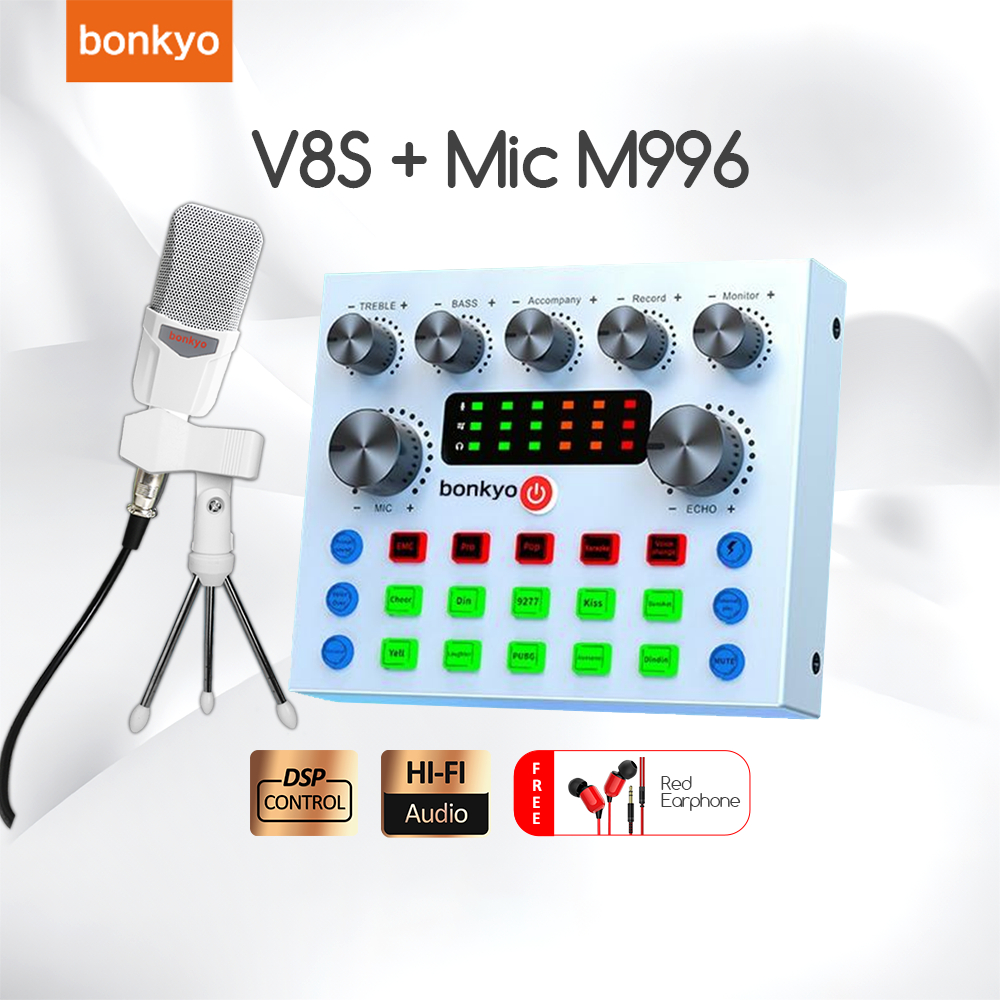 Bonkyo V8S+M996+ Headphone SoundCard set Bluetooth Audio Usb External - Sound Card