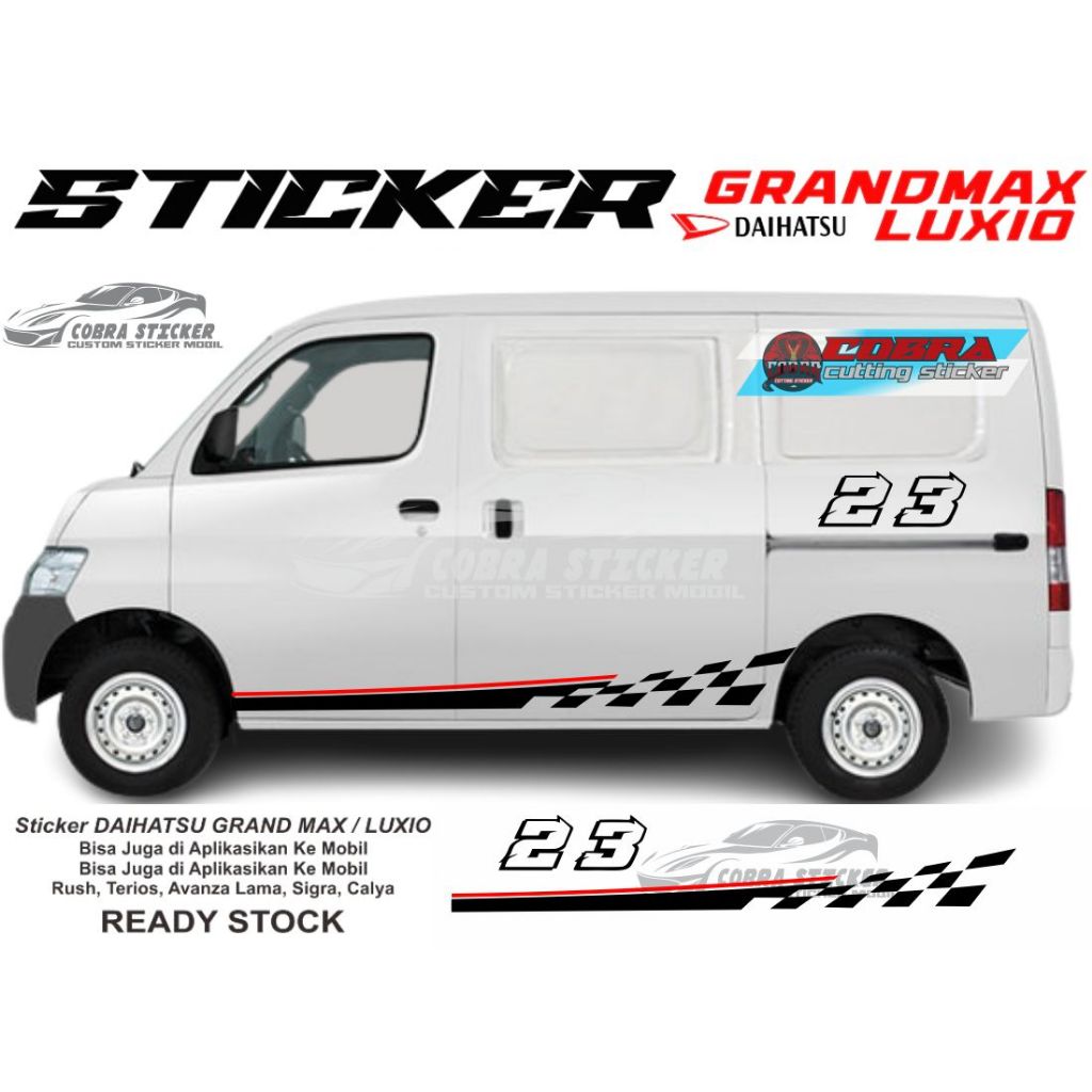 STICKER STIKER MOBIL GRANDMAX LUXIO STICKER CUSTOM ANGKA DAIHATSU GRANDMAX LUXIO