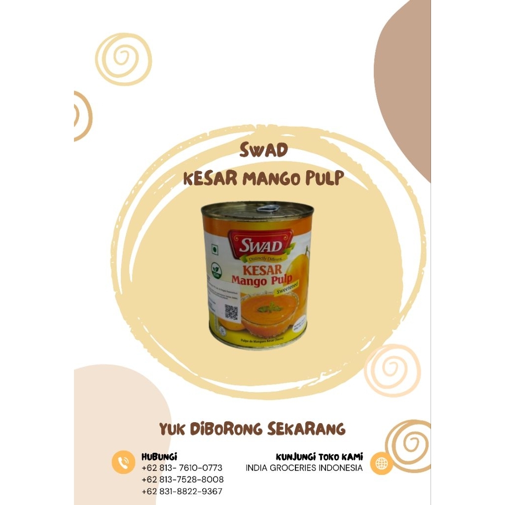 

Swad Kesar Mango Pulp 850gm