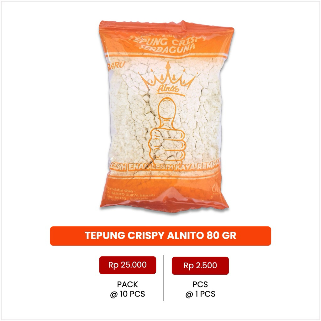 

Tepung Crispy ALNITO 80g kriuk jempol