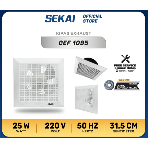 SEKAI Exhaust Plafon 10 Inch CEF 1095 - Hexos Ceiling 10Inch 10"