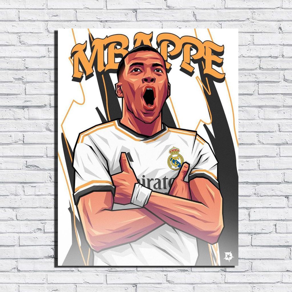 Poster Hiasan Dinding Mbappe Real Madrid