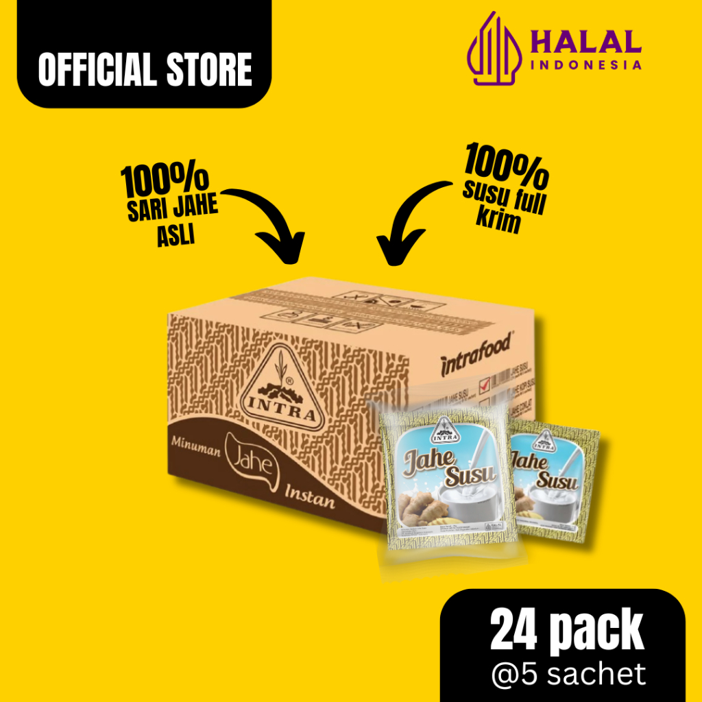 

Intra Jahe Susu Karton Isi 24 Pack x @5 Sachet