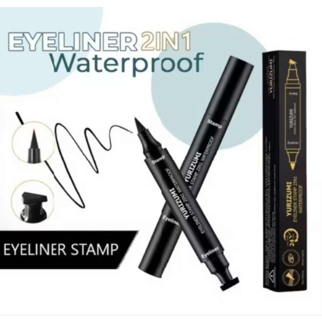 EYELINER BLACK STAMP 2 IN 1 WATERPROOF MAKE UP MATA EYELINER YURIZUMI