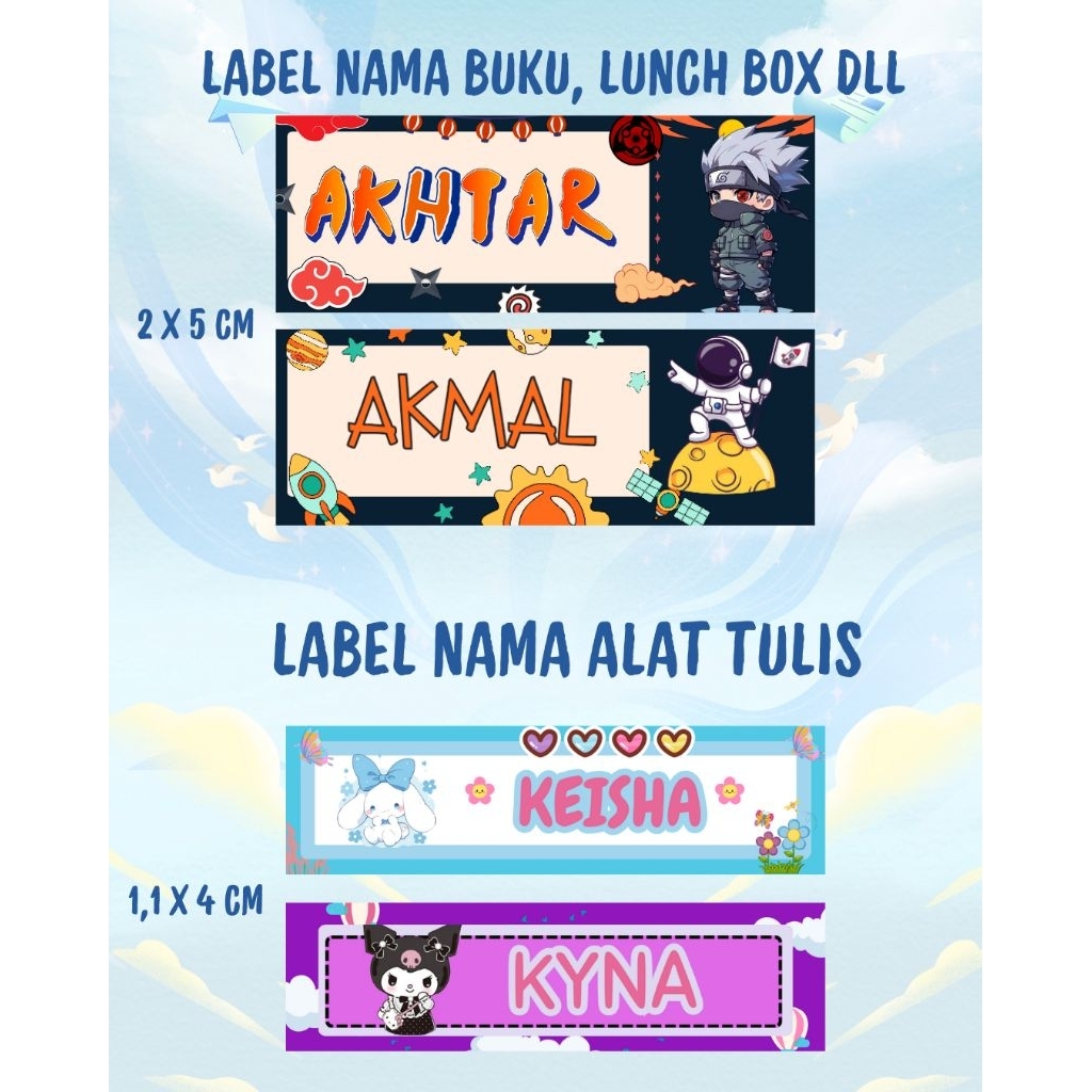 

Stiker Label Nama Custom