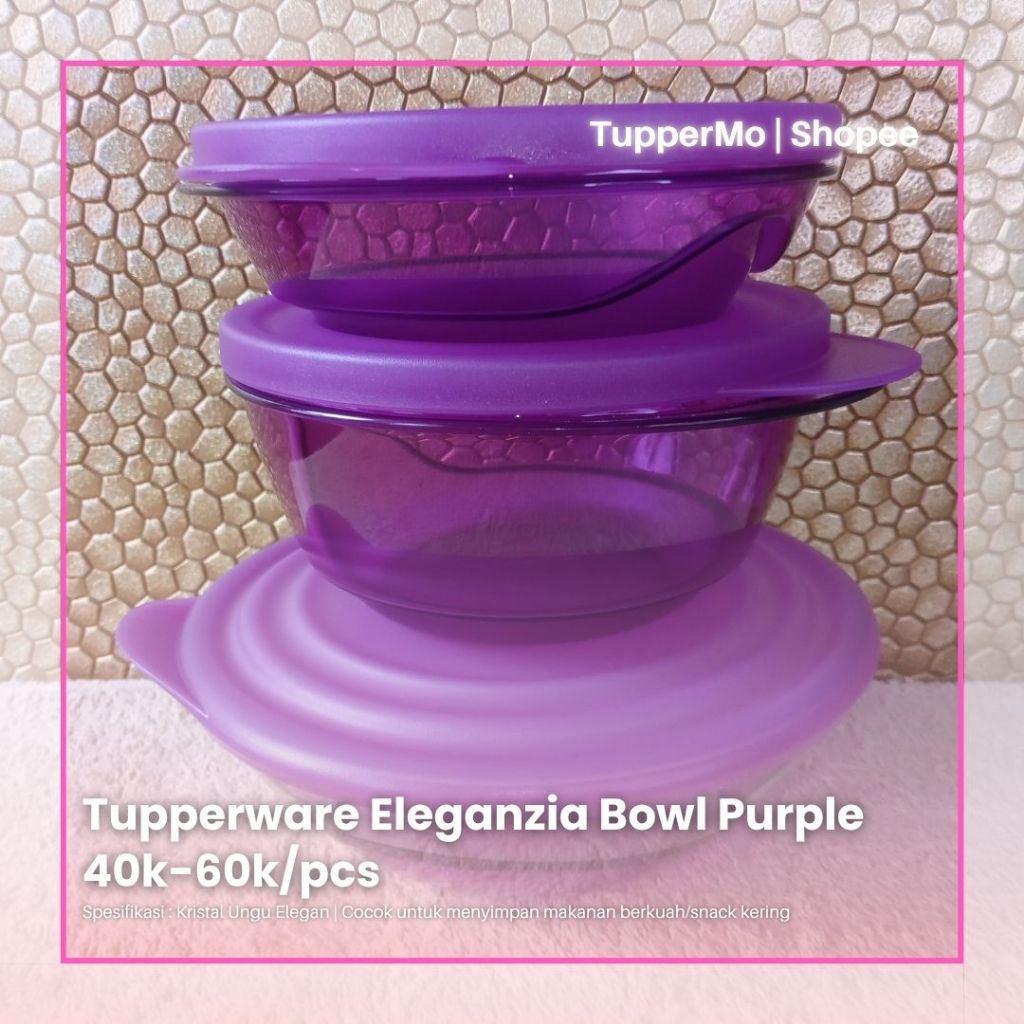 Eleganzia Bowl Purple Tupperware Ori