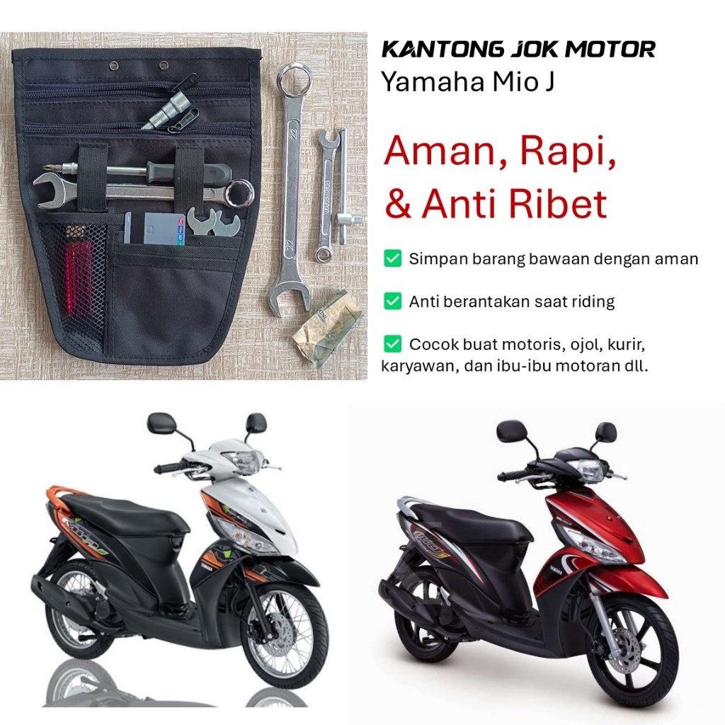 braitmoto Tas Bagasi Kantong Jok Motor Yamaha Mio J GT