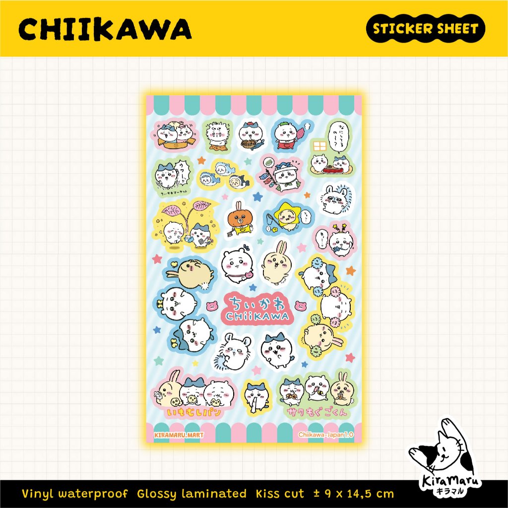 

Chiikawa Sticker Sheet / Deco Sticker Japan Waterproof / Sticker Kisscut Glossy Laminated