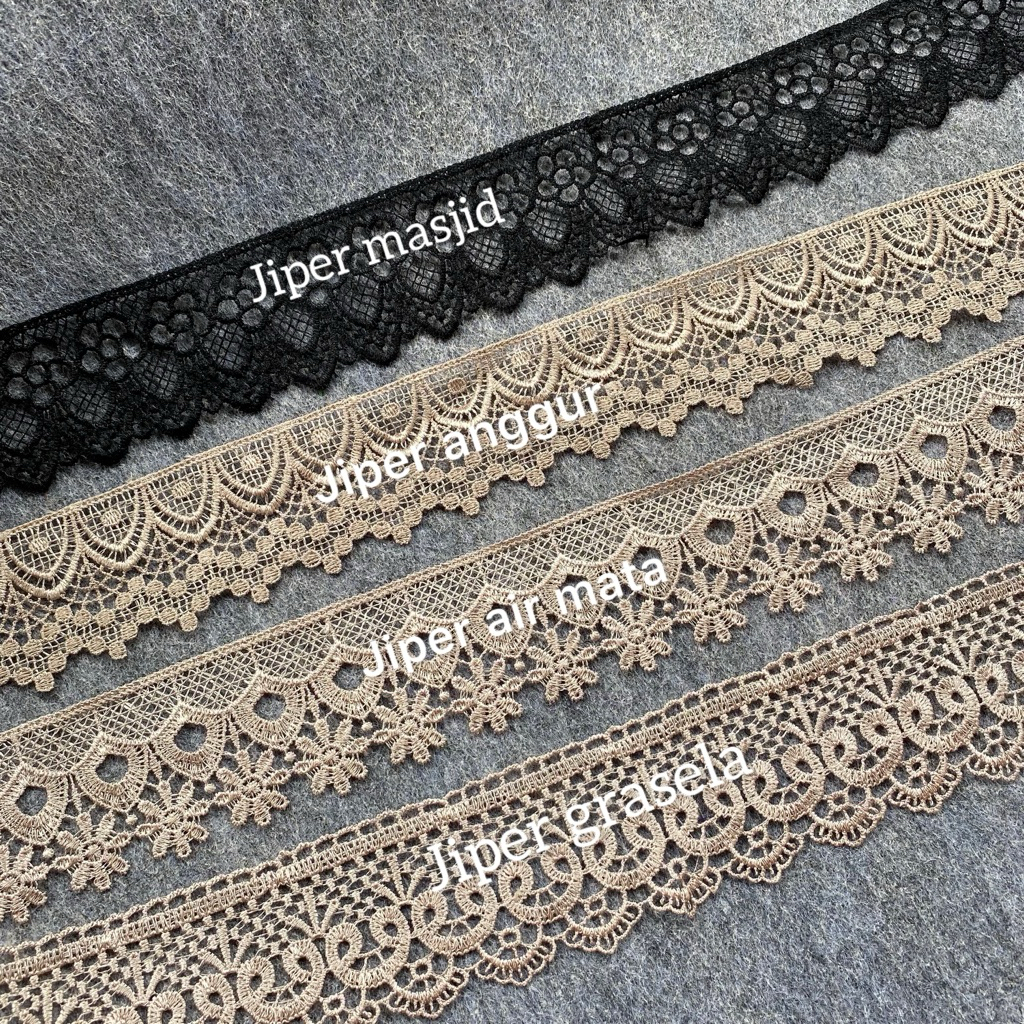 Renda Bordir Giper lebar 6cm per Roll/renda buat pinggiran mukena/renda pinggiran hijab
