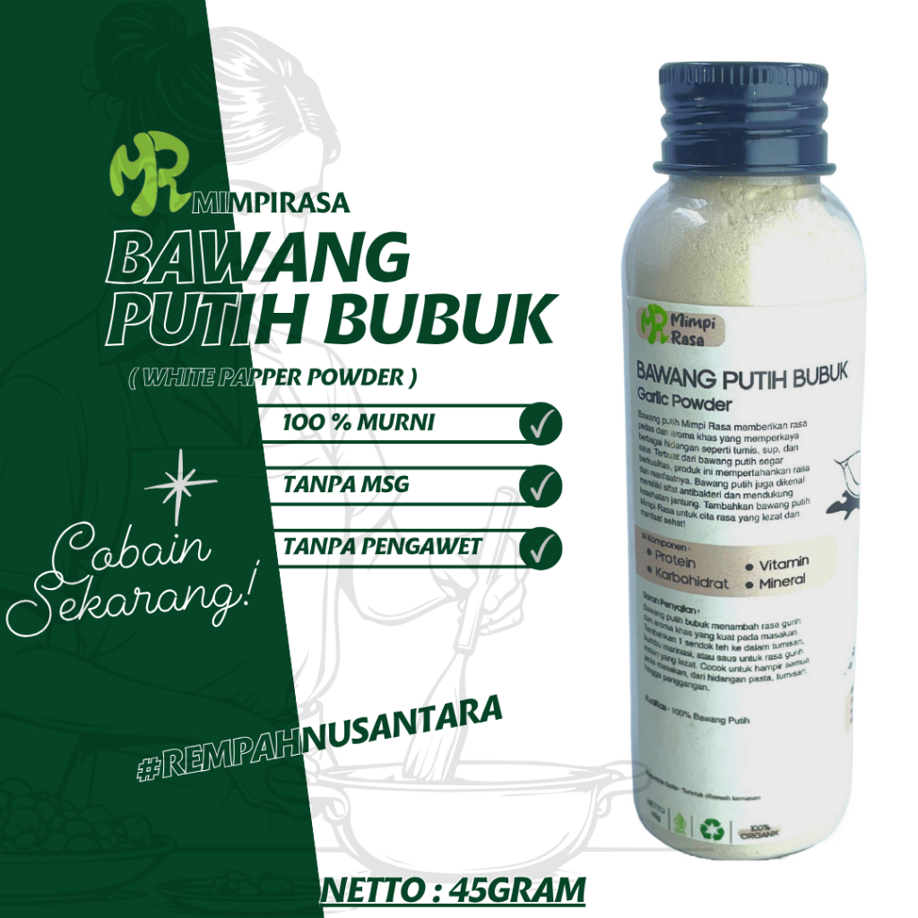 

BUMBU | BAWANG PUTIH BUBUK | GARLIC POWDER 60g