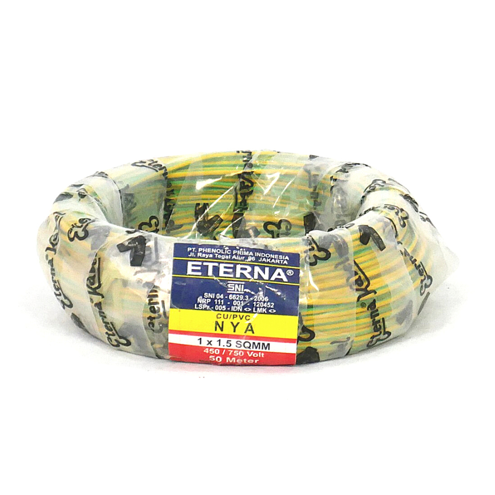 Kabel NYA Eterna 1x2,5 mms 50 Meter Kuning
