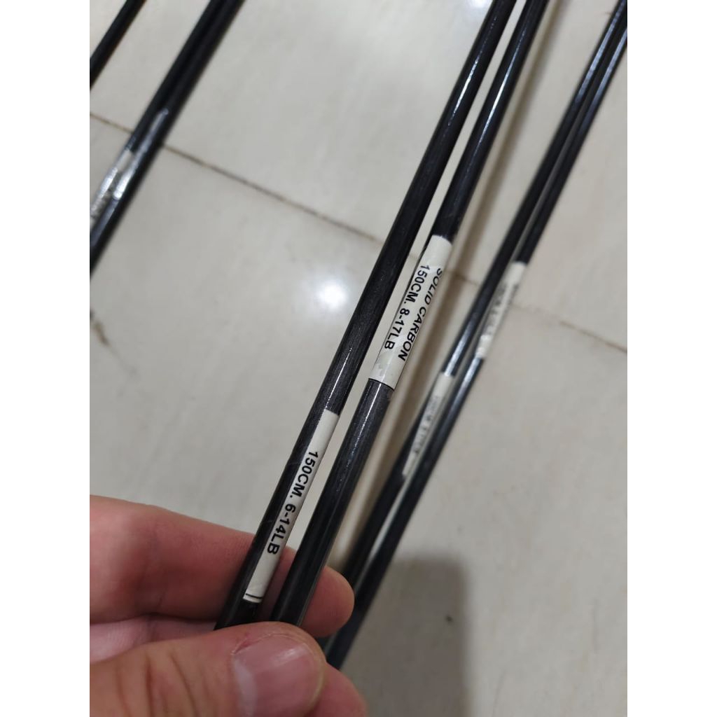 bahan carbon solid blank joran label putih type solid 100 120 150 cm