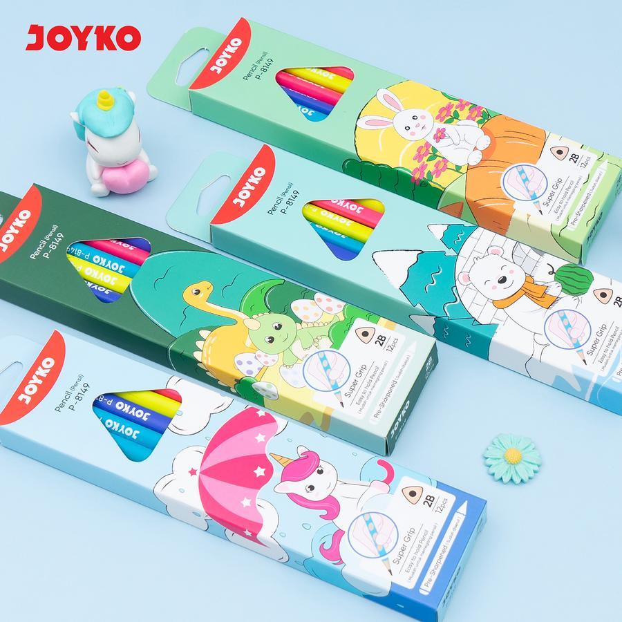 

Pencil Pensil Joyko P-8149 2B (Sudah di Serut) satuan - Pensil Kayu Joyko 2B Motif Anak Segitiga P-8149 Satuan