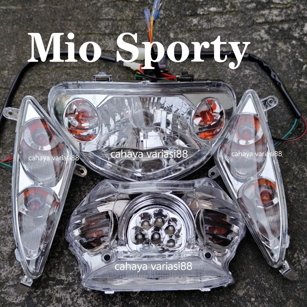 Paket Set Lampu Yamaha Mio Sporty Depan+Lampu Sein+Lampu Stop Belekang/Refektor Plus Lampu Mio Sport