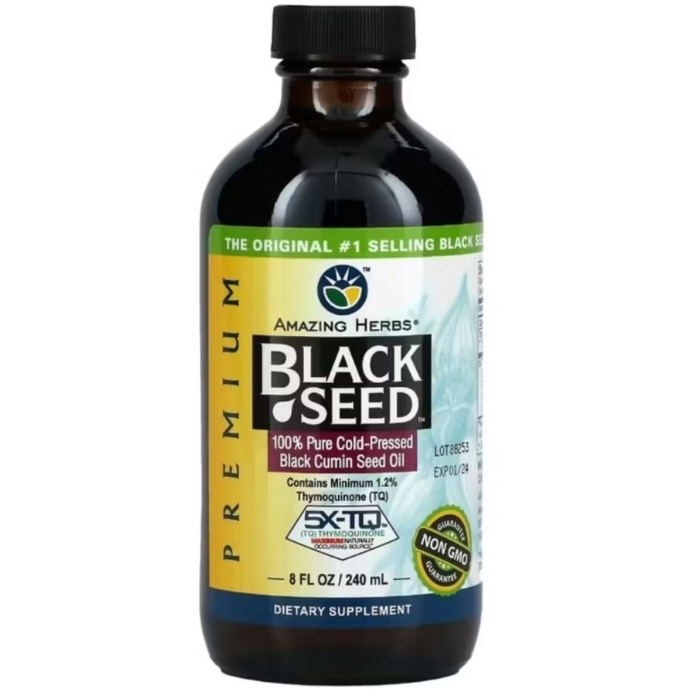 

Amazing Herbs Black Cumin Seed Oil 240ml Pure Cold Pressed 5X-TQ ORIGINAL