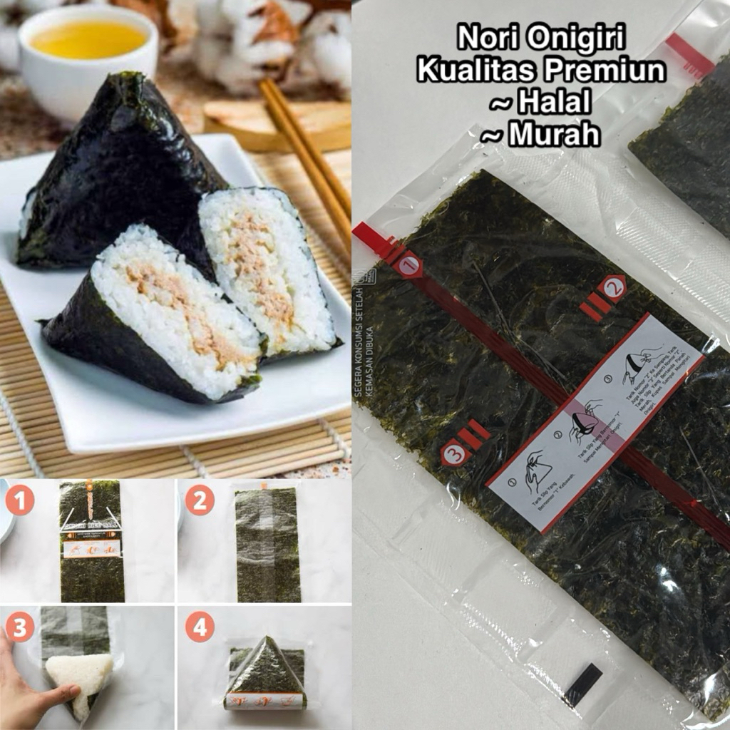 

NORI ONIGIRI | Nori Wrapper | Nori Triangle | Sushi Nori Halal Khusus Bungkus Onigiri Murah