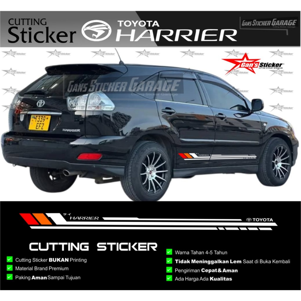 Toyota Harrier Cutting Sticker Aksesoris Mobil Toyota Harrier