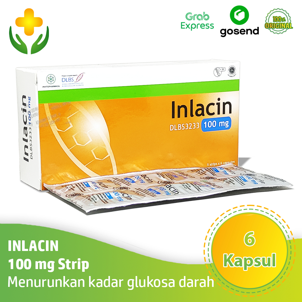 Inlacin 100 mg 1 Strip 6 Kapsul - Obat Herbal Penurun Gula Darah