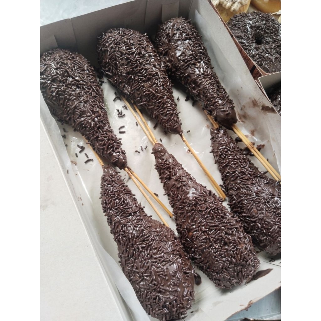 

Donat paha ayam lembut double coklat