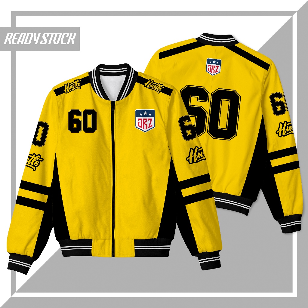 002 Jaket Baseball Varsity Hustle Bomber Vintage Anak Printing Sublimation Terbaru Murah