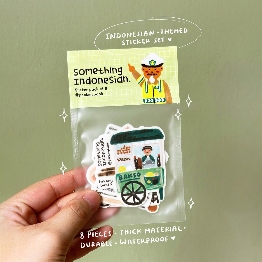 

Something Indonesian - Sticker Pack Peekmybook / 1 Set 8 Buah / Stiker Lucu Indonesia / Stiker Deco / Oleh-oleh Lokal Indonesia