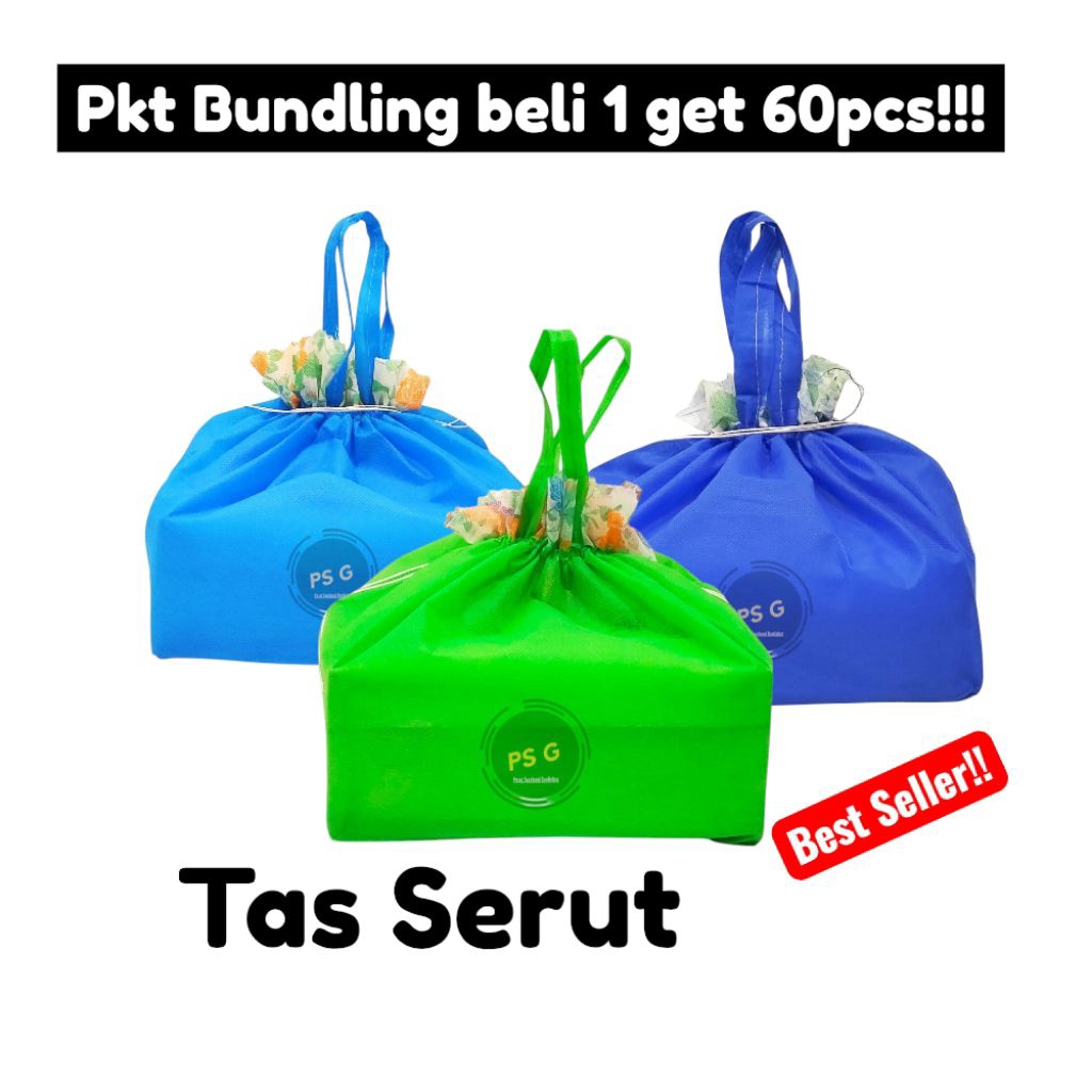 

Paket Bundling Beli 1 Get 60pcs Tas Hajatan Serut/Spundbond Bok Nasi/Hokben/Thinwall