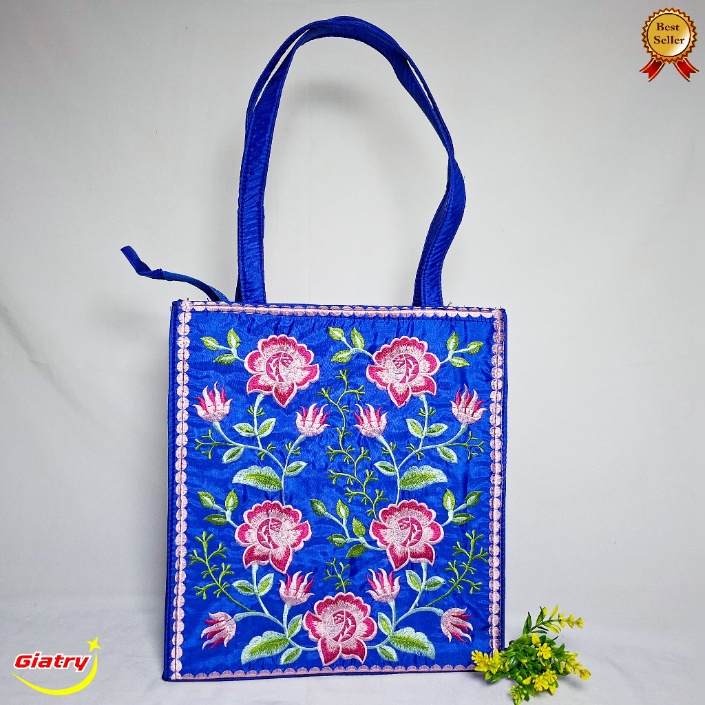 Tas map bordir mawar tas wanita full bordir khas tasikmalaya