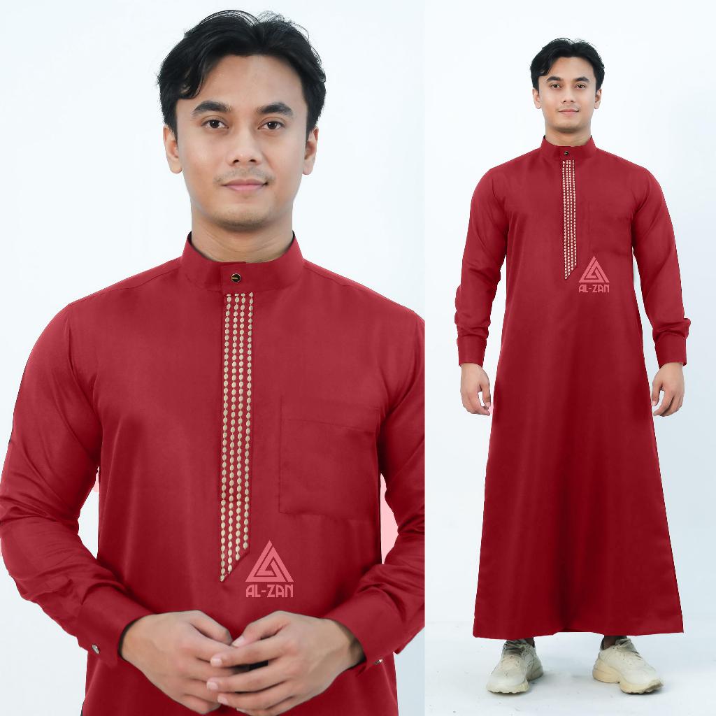 HEMAT LUAR BIASA jubah pria muslim slimfit jubah gamis pria lengan panjang Bordir busana muslim baju