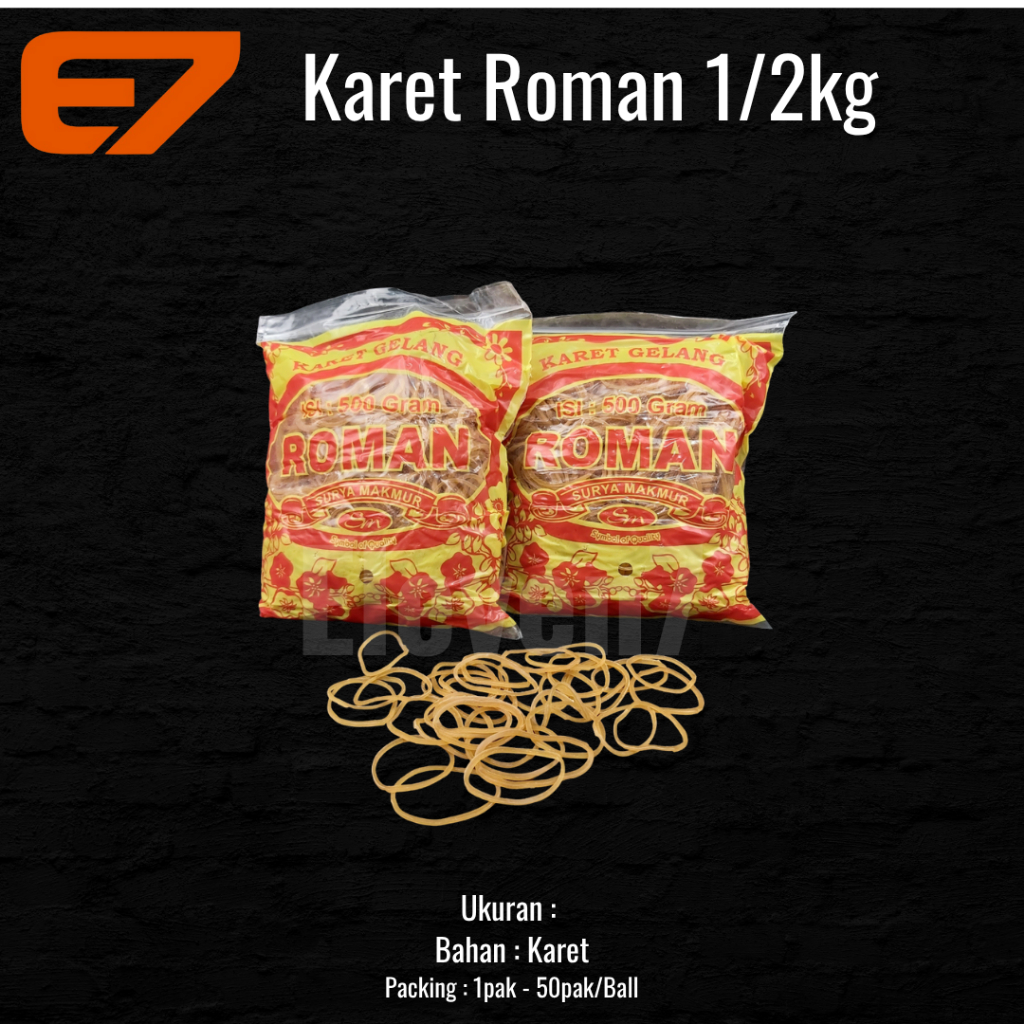 Karet Gelang 500gram - Karet Gelang Kuning, Karet ROMAN - Rubber Band